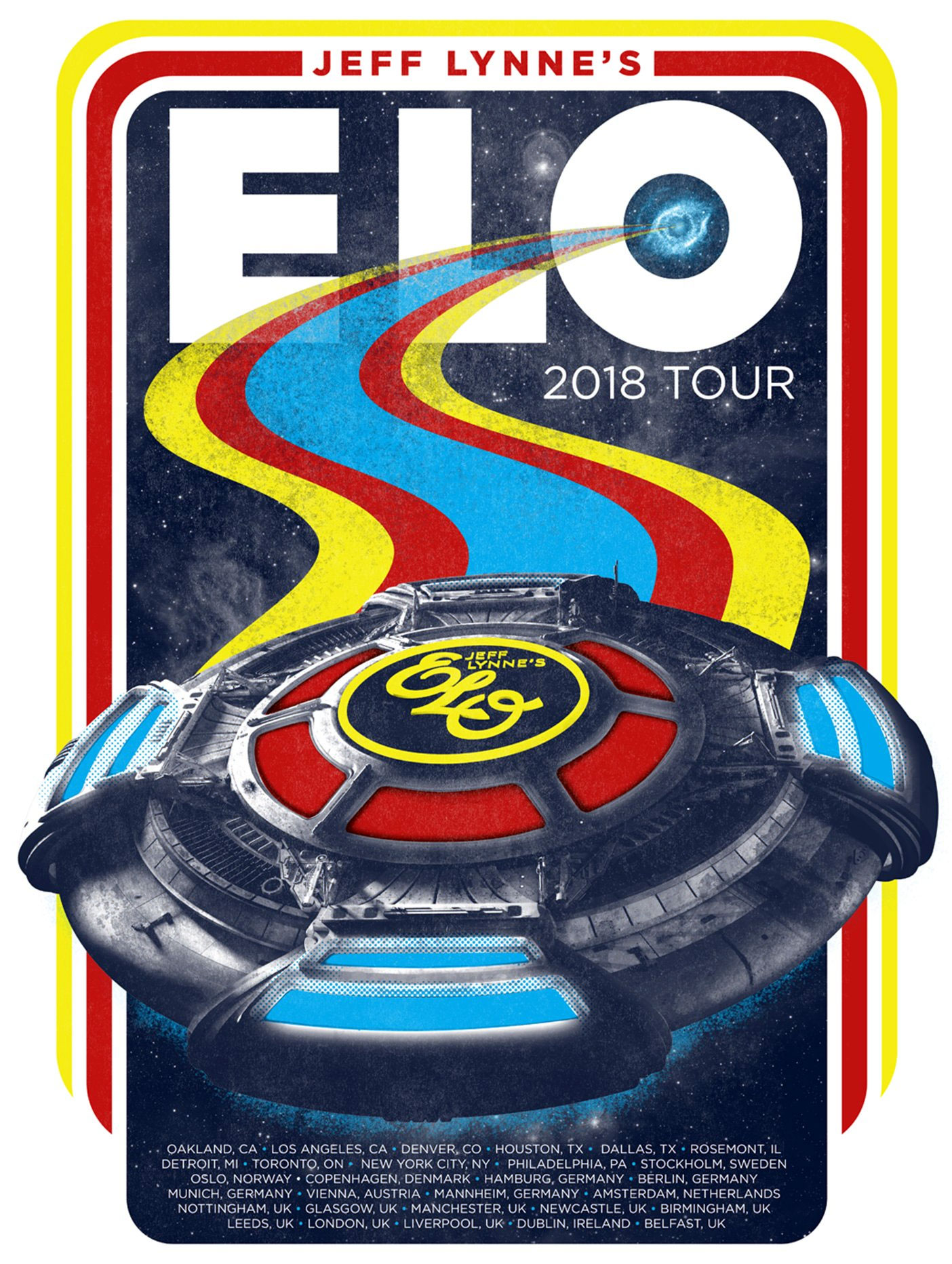 JEFF LYNNE'S ELO 2018 TOUR CONCERT POSTER LIMITED EDITION - ELO ESPAÑA